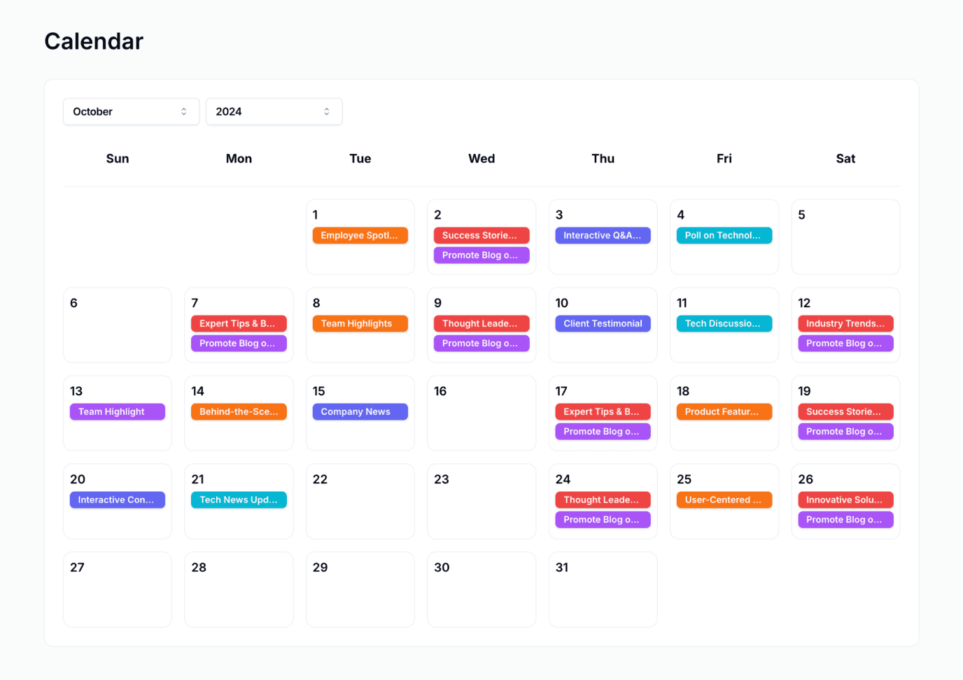 Content strategy & calendar