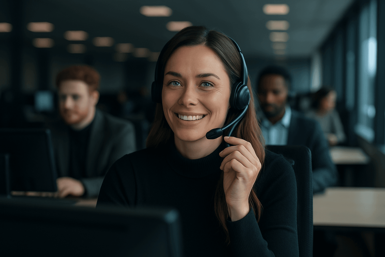 A threll working on a call center
